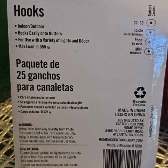 25pk Gutter hooks for C7,C9 Christmas Lights - Picture 3 of 3